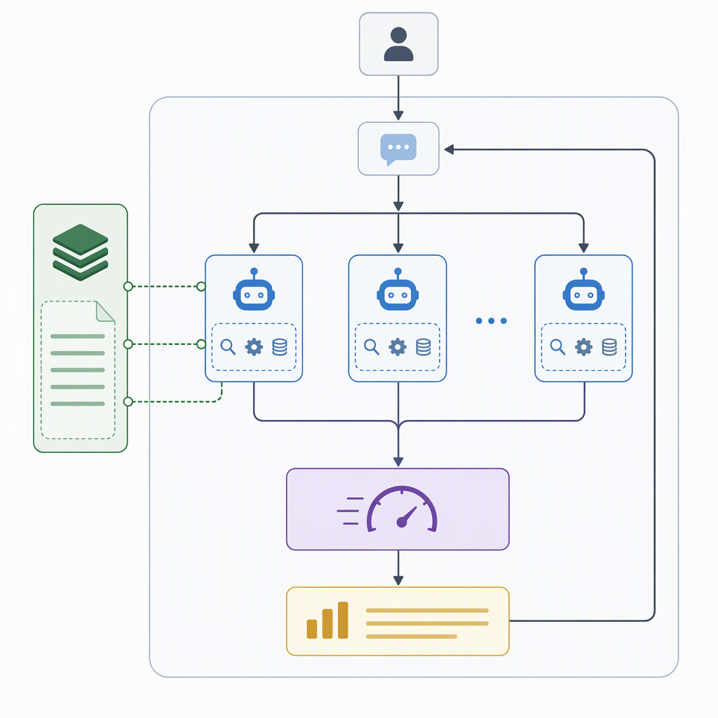Diagram of an agentic workflow with parallel subagents sharing a cached prompt block routed to Gemini 3.5 Flash
