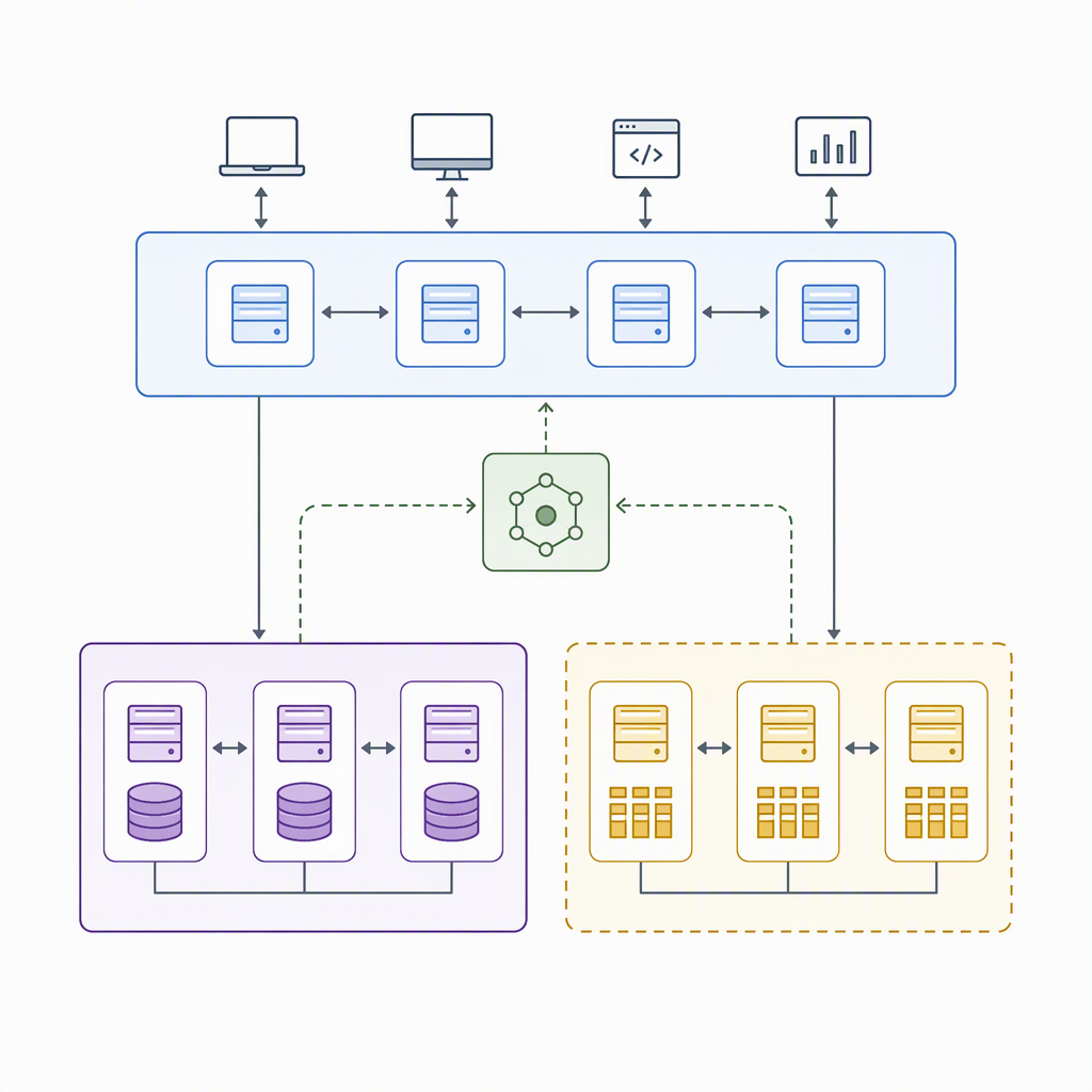 Diagram of TiDB's architecture showing the SQL layer, placement driver, row-based storage, and optional columnar storage components